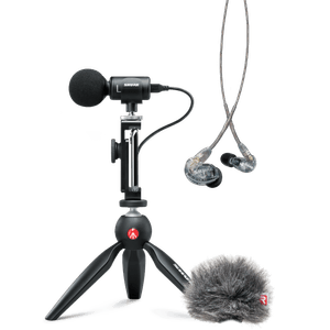 Kit YouTuber Shure com Microfone MV88+ Fone SE215-CL e Filtro Anti-Puf