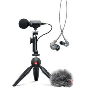 Kit YouTuber Shure com Microfone MV88+, Fone SE215-CL e Filtro Anti-Puf