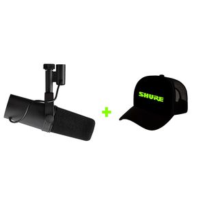 Kit Microfone Podcast Shure SM7B + Boné Trucker