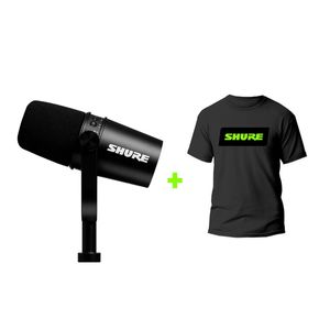 Kit Microfone Shure MV7 + Camiseta Oficial Shure