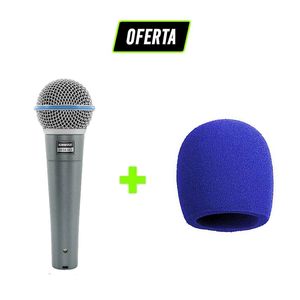 Kit Microfone BETA58A + Windscreen Azul