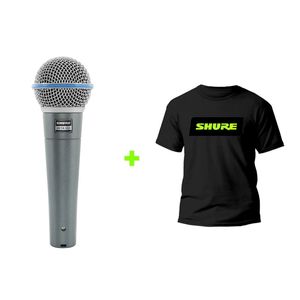 Kit Microfone BETA58A + Camiseta Shure Média