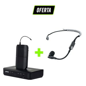 Kit Transmissor e Receptor Microfone BLX14BR Cabo Headset