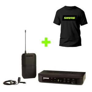 Kit Microfone Sem Fio Lapela BLX14CVL + Camiseta Média