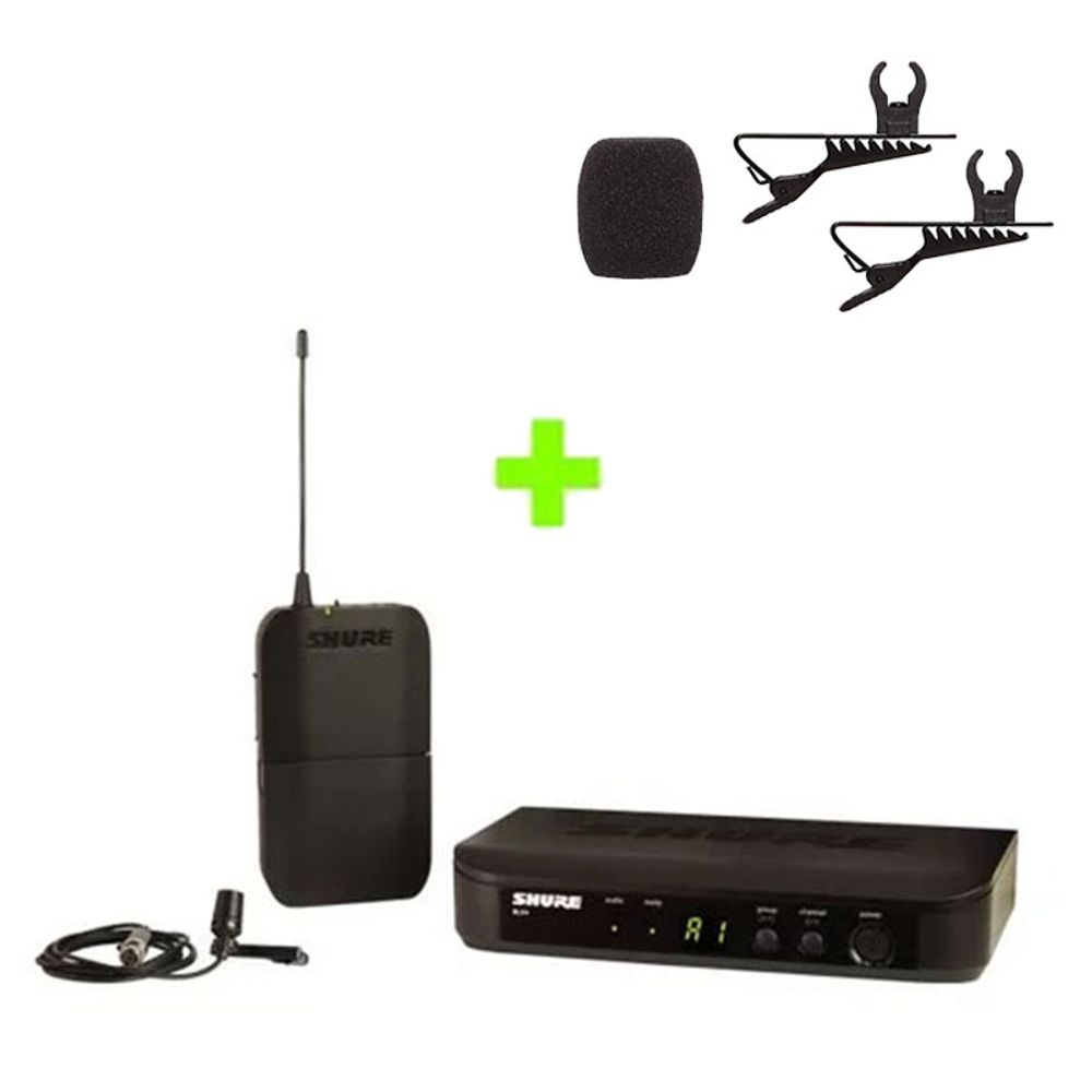 Kit Microfone Sem Fio Lapela BLX14CVL + Kit Reposição RK376