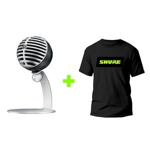 Kit Microfone Digital Prata MV5-DIG + Camiseta Média TM