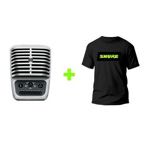 Kit Microfone DigitaL MV51-DIG + Camiseta Média Shure TM