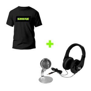Kit Microfone Digital Fone MV5A-240BNDL + Camiseta Média TM