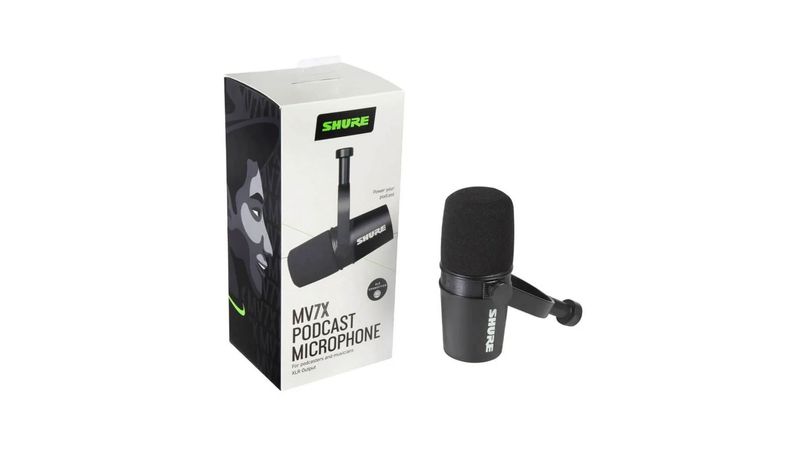 Kit Microfone Podcast Vlogger MV7X + Camiseta Shure M - Loja Shure