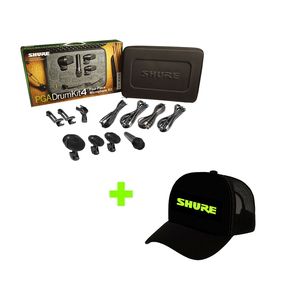 Kit 4 Microfones Bateria PGADRUM4 + Boné Trucker Shure