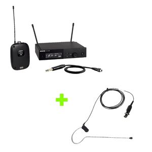 Kit Transmissor e Receptor sem fio SLXD14BR + Microfone Orelha MX153BO-TQG