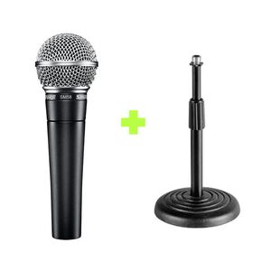 Kit Microfone Profissional SM58-LC + Pedestal de Mesa