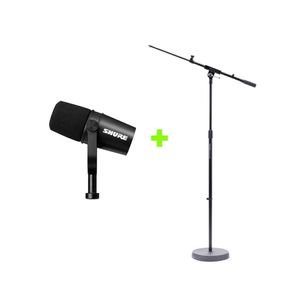 Kit Microfone Podcast Vlogger MV7X + Pedestal Estúdio