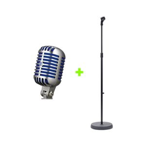 Kit Microfone Clássico SUPER55 + Pedestal Studio