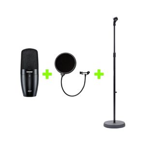 Kit Microfone SM27-SC + Pedestal Studio + Pop-Filter