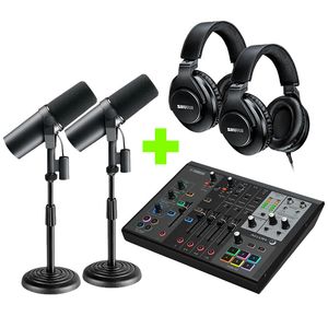 Kit Shure 2 Microfones SM7B + Suporte + 2 SRH440 e mesa AG08B