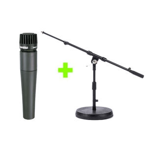 Kit Microfone instrumento SM57-LC + Pedestal bumbo