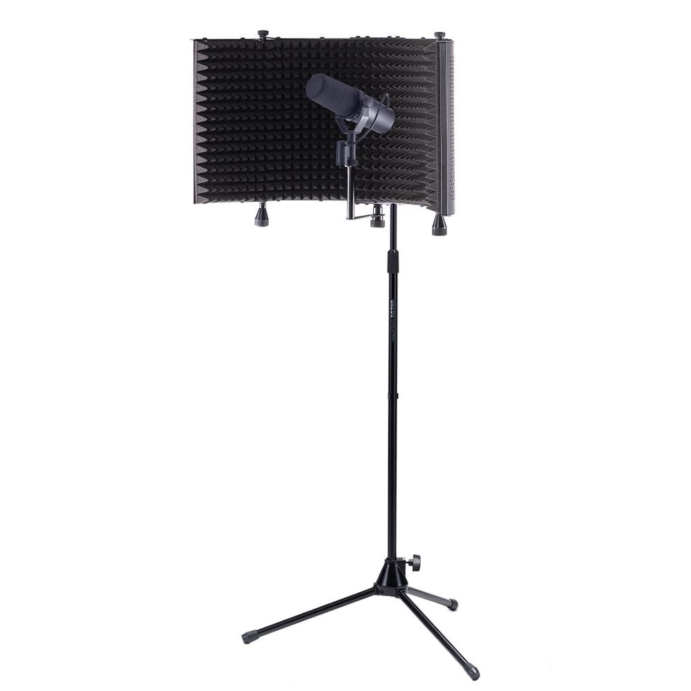 Kit Microfone SM7B com escudo de isolamento e suporte