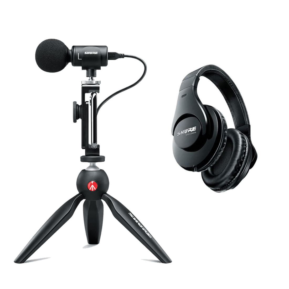 Kit Microfone MV88 com fone de monitoração SRH240A - Loja Shure
