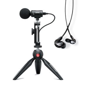 Kit Microfone MV88 com fone de ouvido In-ear SE215