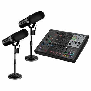 Kit 2 Microfones SM7DB com Pedestais e Mixer AG08B