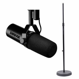 Kit Microfone SM7DB estúdio podcast + Pedestal base fundida