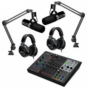 Kit 2 Microfones SM7DB com Suportes + Fone SRH440 e AG08B