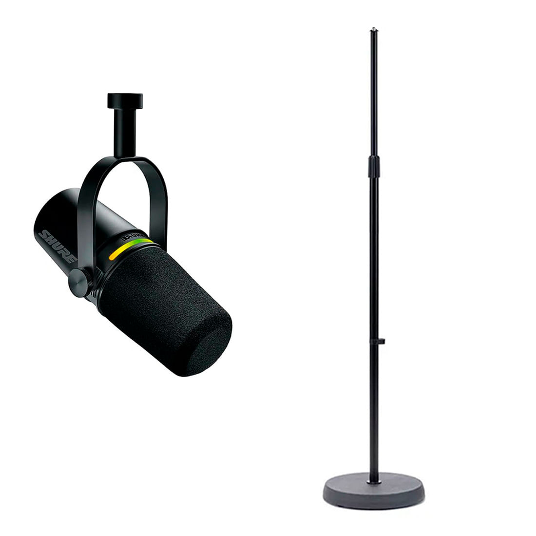 Kit Microfone Shure MV7+-K com Pedestal de Base Fundida - Loja Shure