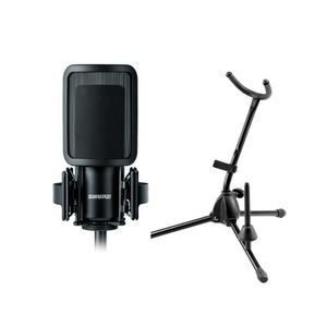 Kit Microfone de Gravação SM4 com Suporte para Saxofone