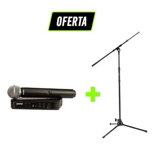 Kit Microfone Sem Fio BLX24BR + Pedestal Articulado STAND1